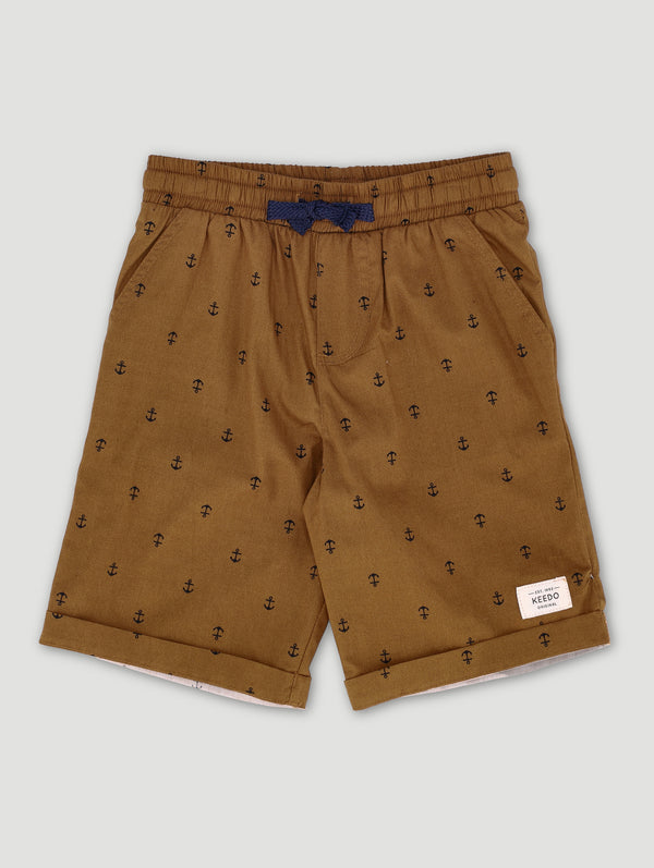 Boys All Over Print Rust Yacht Short