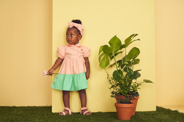 Melon Poplin Dress