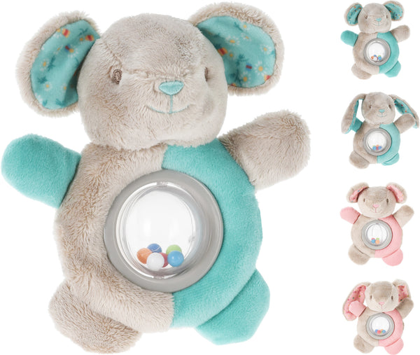 Plush Animals Round Baby Rattle