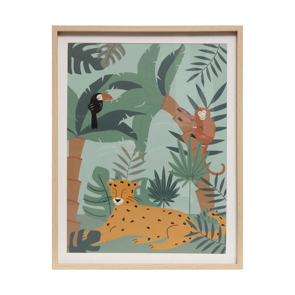 Jungle Print Frame - 40x50cm - White