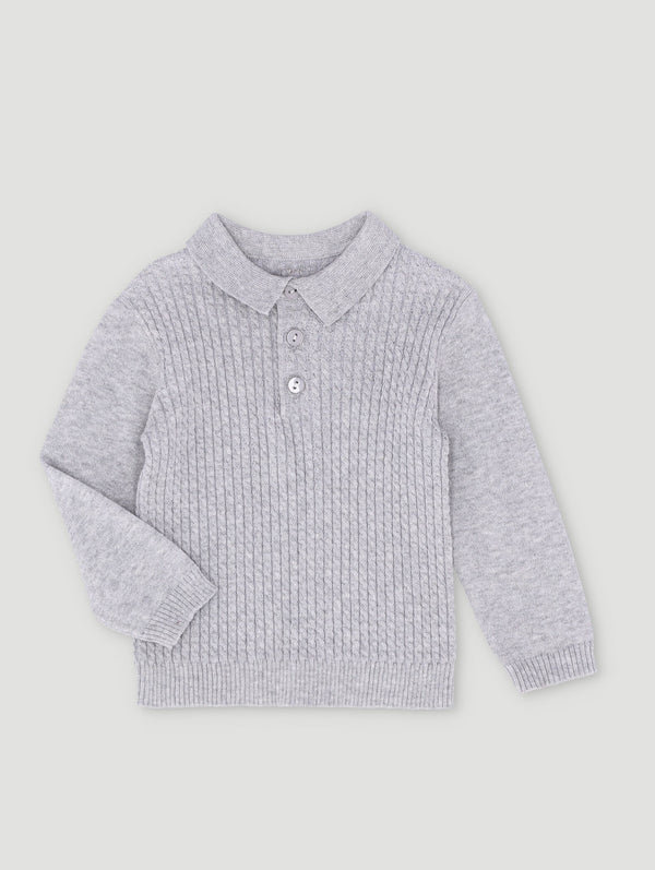 Baby Boys Cable Knit Smart Polo