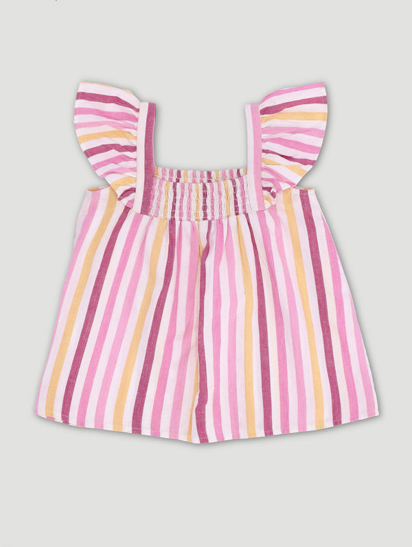 Girls Stripe Fashion Woven Top