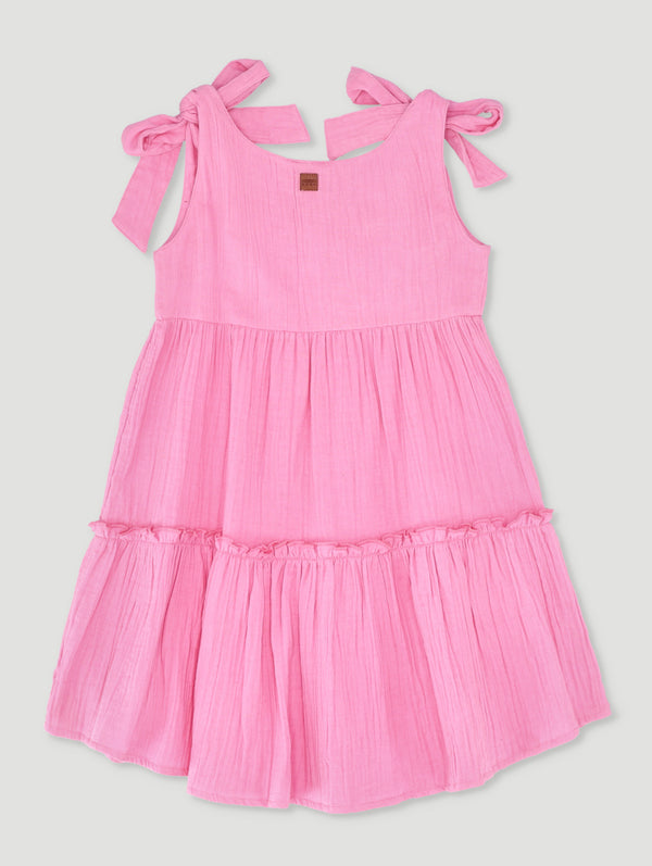 Girls Muslin Tiered Fashion Dress