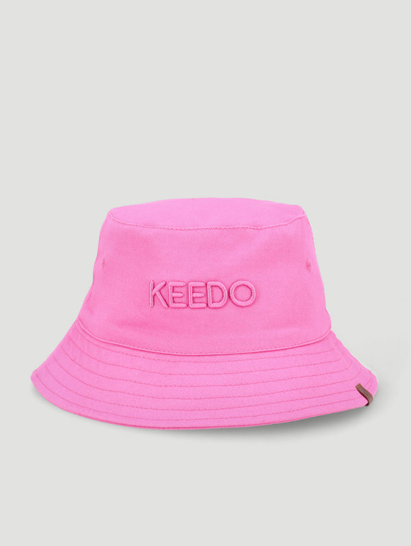 Embroidered Pink Bucket Hat & Sunglasses Set