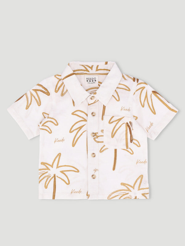 Baby Boys All Over Print Short Sleeve Palms Resort Shirt
