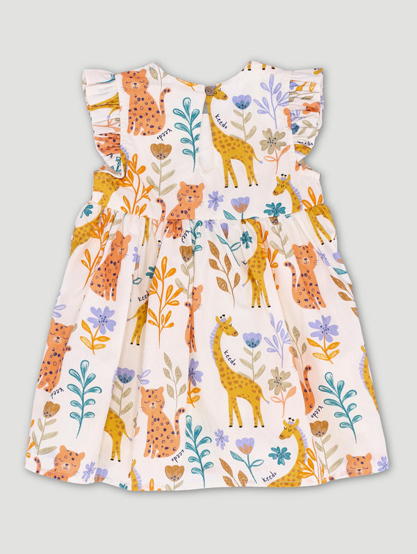 Baby Girls Printed Safari Dress