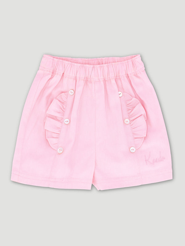 Baby Girls Pink Poplin Twill Short