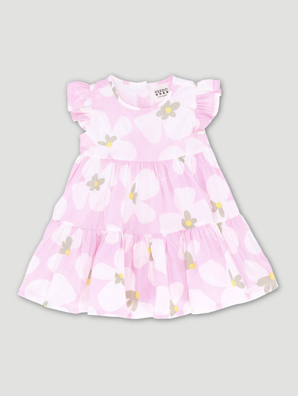 Baby Girls Printed Blooms Tiered Dress