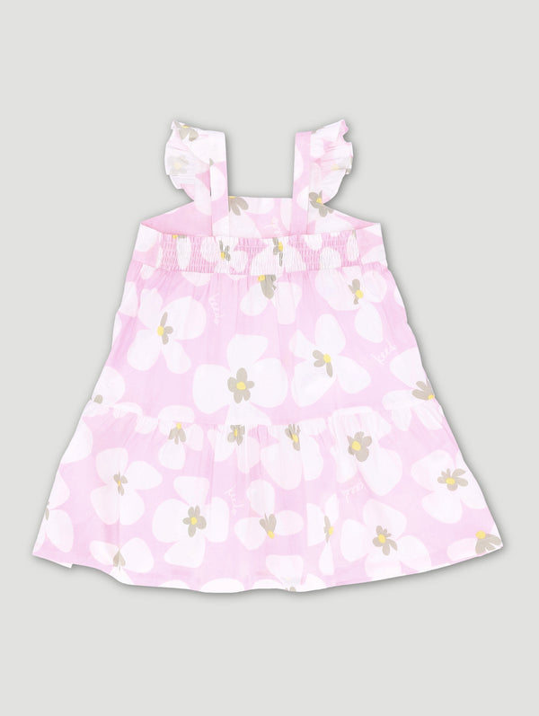 Girls Printed Blooms Tiered Dress