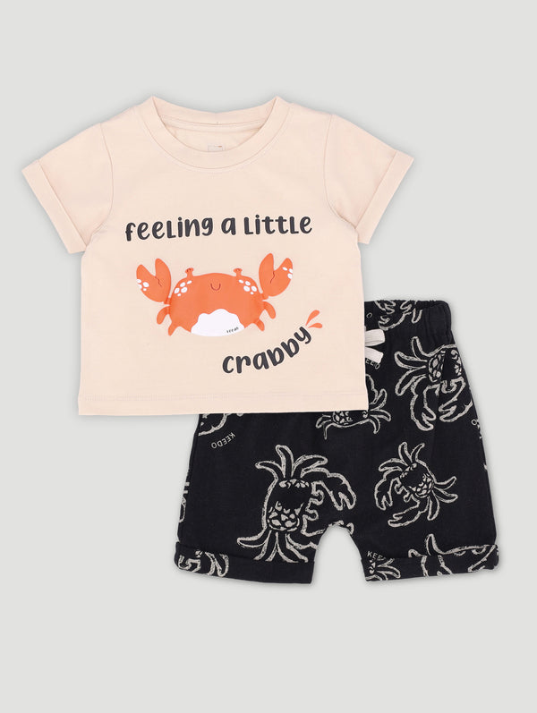 Baby Boys Seaside Printed Tee And Short Set