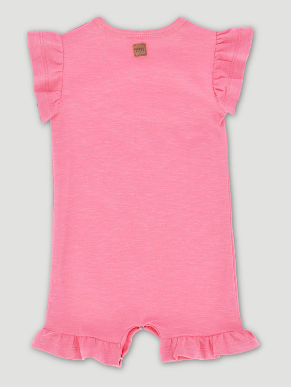 Baby Girls Bright Pink Logo Romper