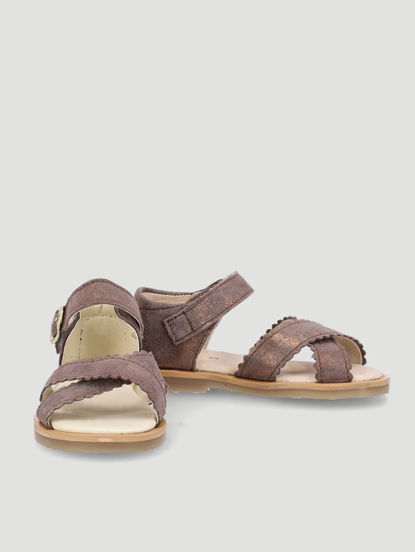 Girls Glitter Leather Sandal