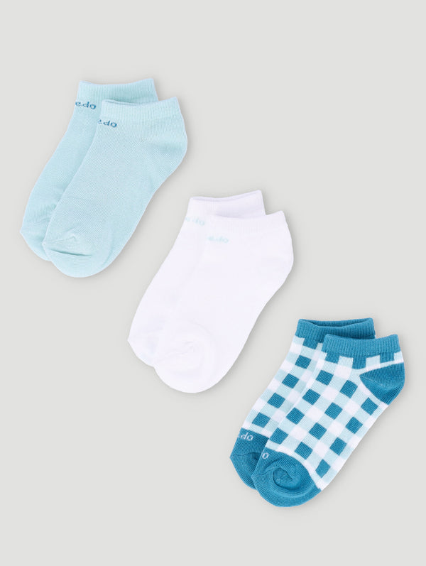 3 Pack Gingham Cotton Sock