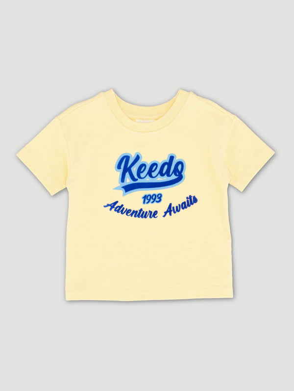 Baby Boys Embroidered Flock Logo Tee
