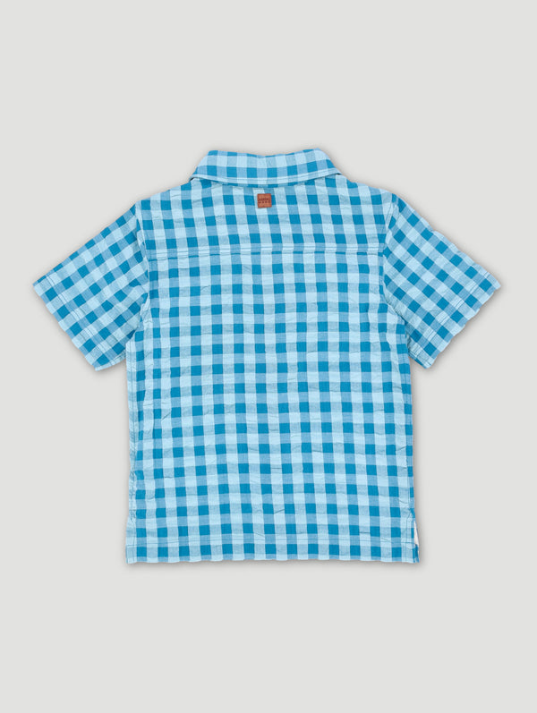 Boys Printed Gingham Shirt