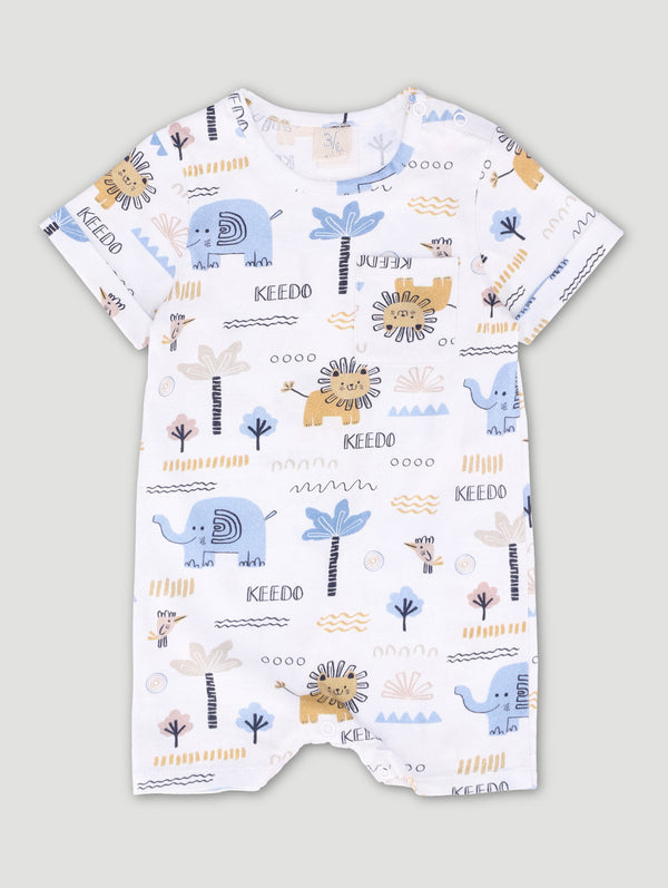 Baby Boys Printed Blue Ellie Romper