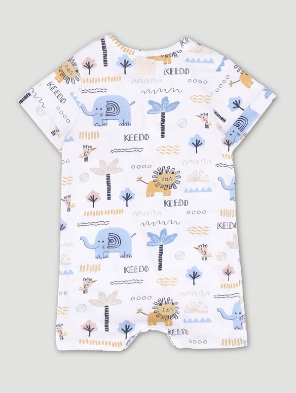 Baby Boys Printed Blue Ellie Romper