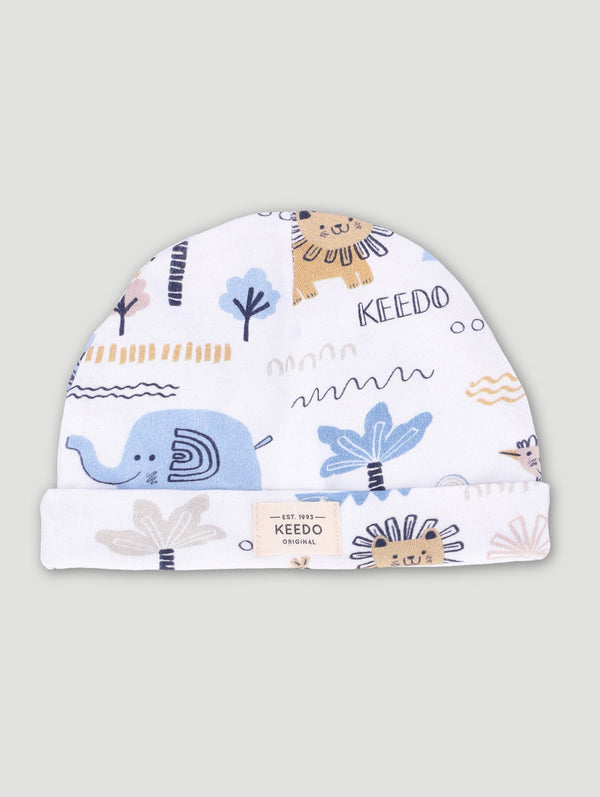Blue Ellie Printed Beanie