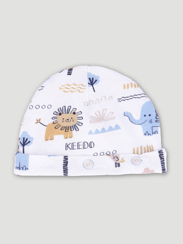 Blue Ellie Printed Beanie