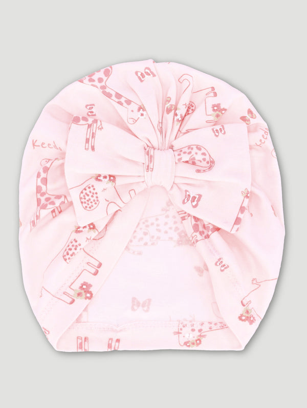 Pink Kitty Beanie with Bow