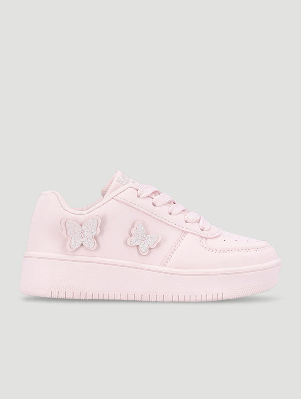 Girls Pink Butterfly Sneaker