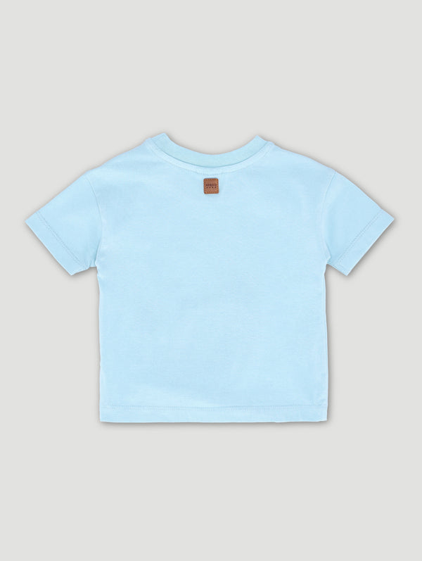 Baby Boys Blue Puffed Print Camp Tee