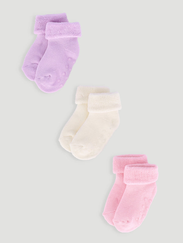 Baby Girls 3 Pack Towelling Socks