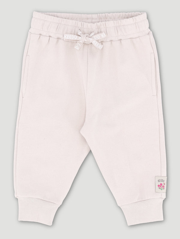 Baby Girls Beige Logo Jogger