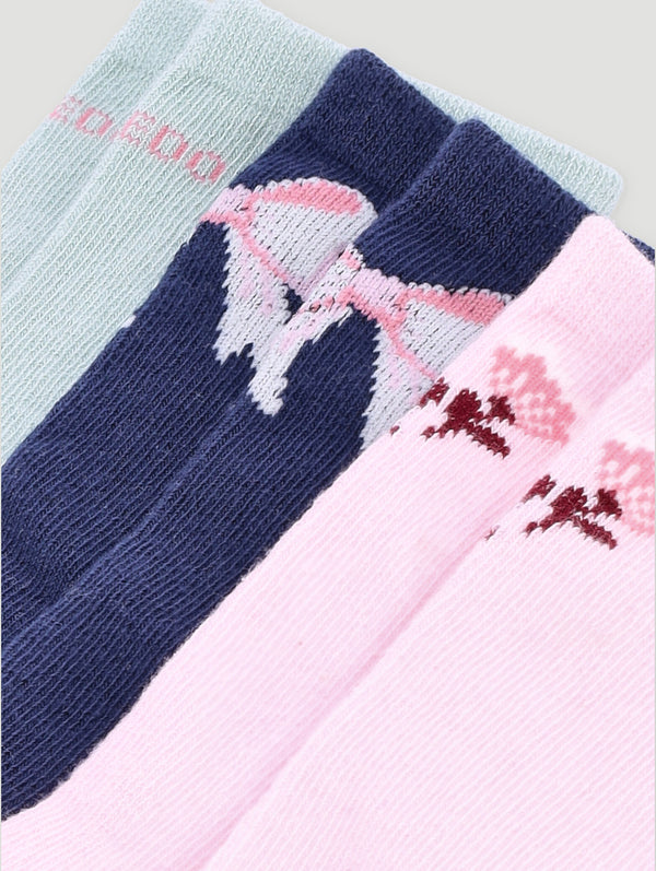 3 Pack Girls Bow Cotton Sock