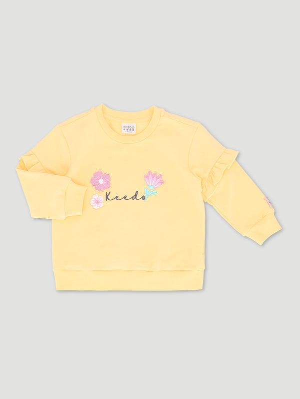Girls Embroidered Fleece Top