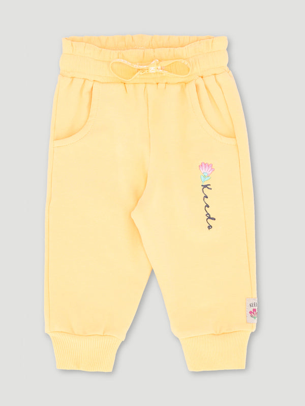 Baby Girls Embroidered Paperbag Jogger