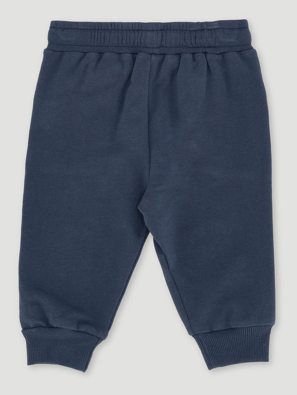 Baby Girls Navy Heart Logo Embroidered Fleece Jogger