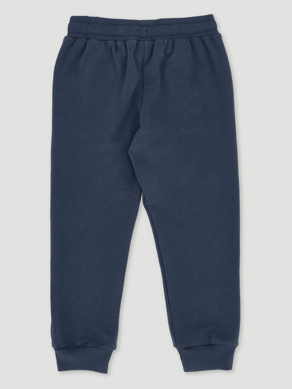 Girls Navy Heart Logo Embroidered Fleece Jogger