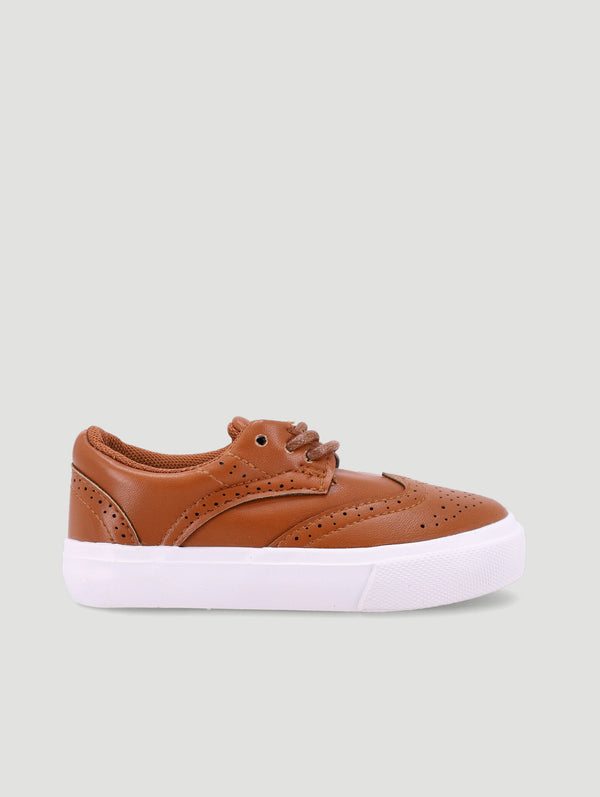 Boys Tan Brogue Smart Lace Up Occasion Shoe