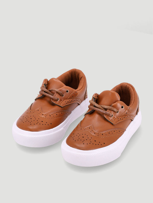 Boys Tan Brogue Smart Lace Up Occasion Shoe
