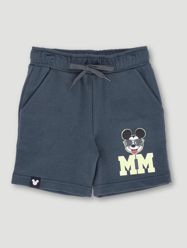 Boys Mickey Graffiti Fleece Short - Charcoal