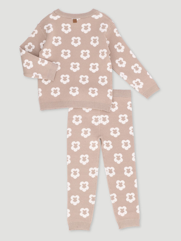 Girls Floral Knit Set