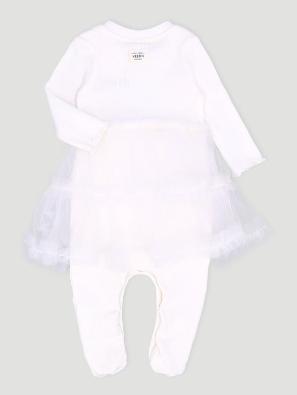 Baby Girls Premium Cotton Lycra Dress With Tuille
