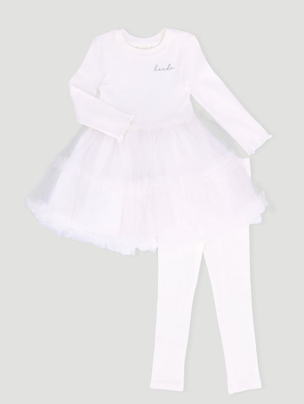 Girls Premium Cotton Lycra Dress With Tuille