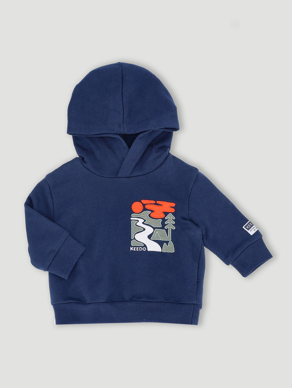 Baby Boys Fleece Hoody With Applique