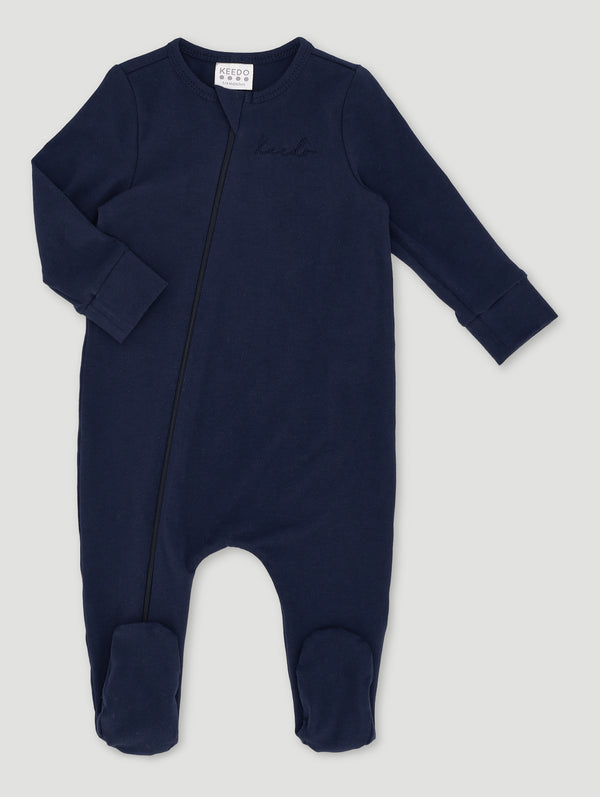 Baby Boys Long Sleeve Embroidered Sleepsuit