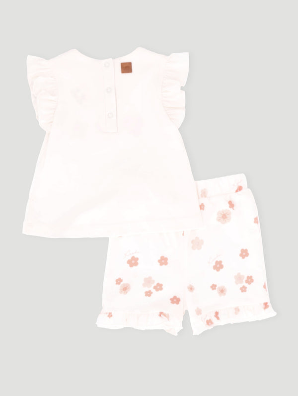Baby Girls Jungle Ellie Vest And Short Set - Cream