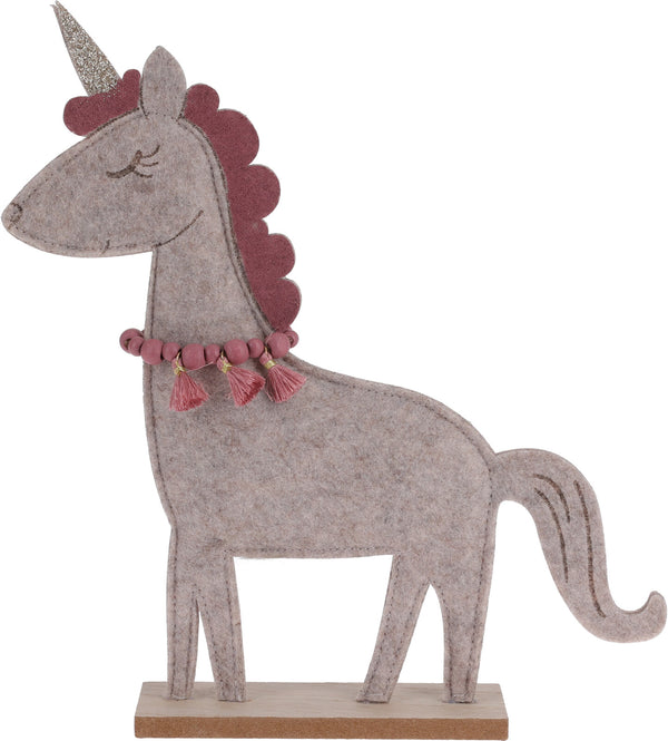 Unicorn On Wooden Base 30cm