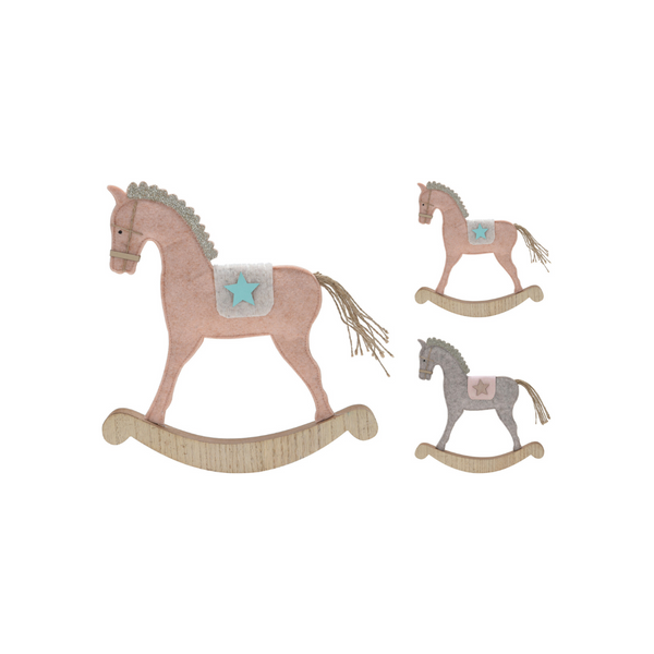 Rocking Horse On Wooden Base