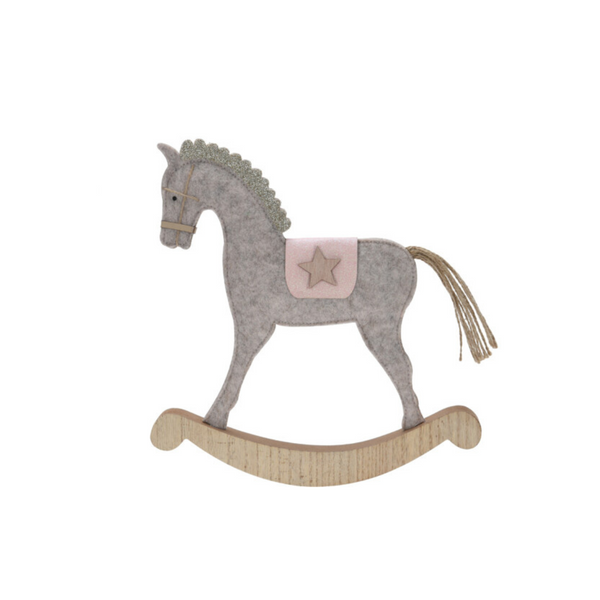 Rocking Horse On Wooden Base
