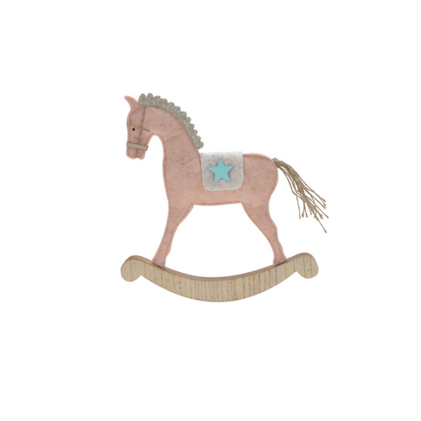 Rocking Horse On Wooden Base