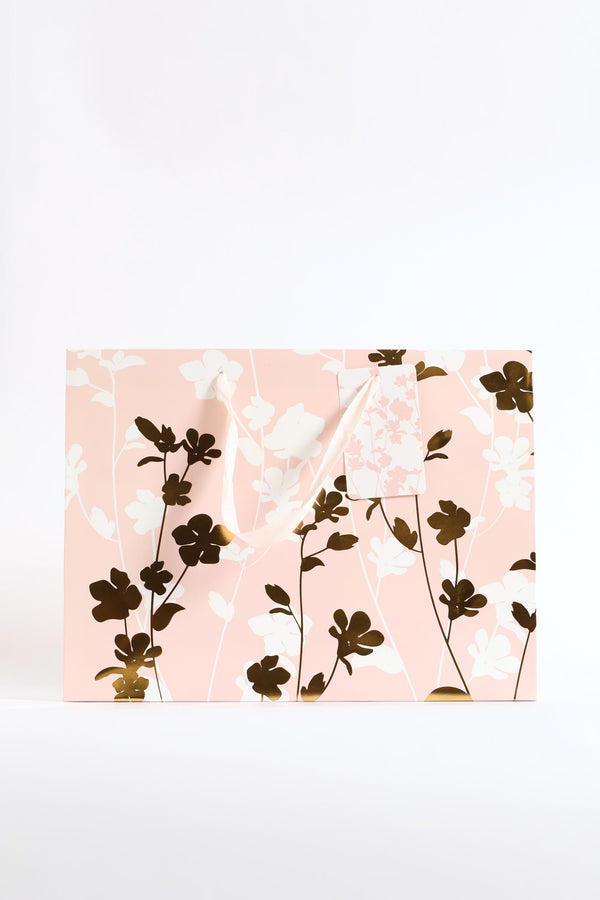 Coral Gold Foil Gift Bag Medium - Pink