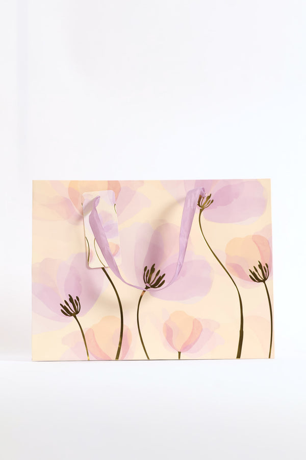 Washed Foral Gift Bag Medium - Lilac