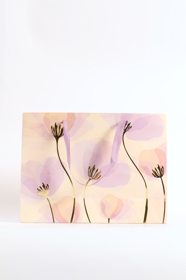 Washed Foral Gift Bag Medium - Lilac