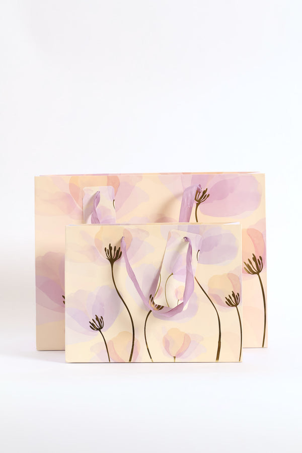 Washed Foral Gift Bag Medium - Lilac